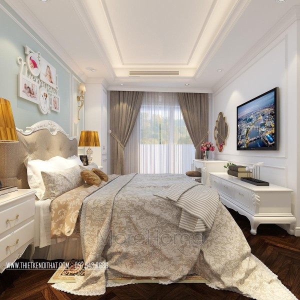 Thiết kế nội thất phòng ngủ chung cư Hei Tower